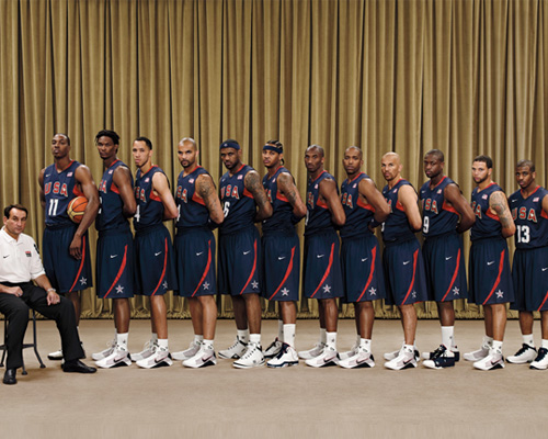 The 12 members of the U.S. men's Olympic basketball team 