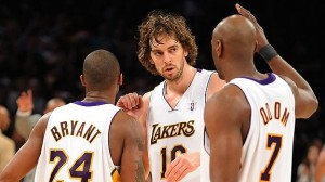 kobe_pau_lamar The Lakers' terrific triangle of Kobe Bryant, Pau Gasol and Lamar Odom is poised to win an NBA championship. (NBAE/GETTY IMAGES)