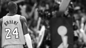 kobe_bryant_seesnbatrophy Kobe Bryant is now three victories away from winning his fourth Larry O'Brien Trophy. (GETTY IMAGES)